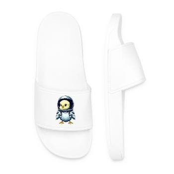 Chicken and chick astronauts, creative - Men’s Pool Sliders - white - Front