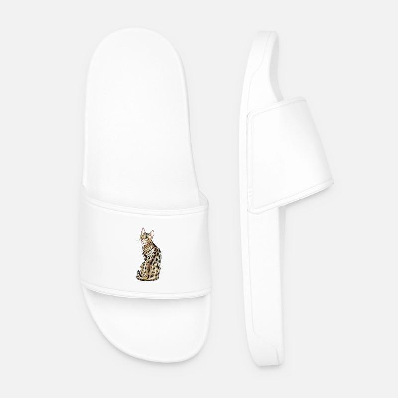 Bengal Katze - Männer Badelatschen - Weiß