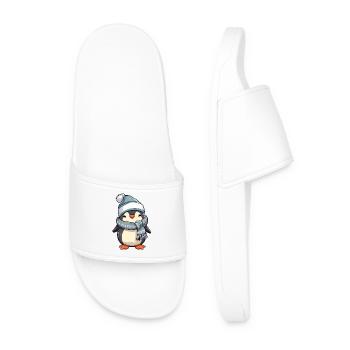 Pingouin mignon dans un look d’hiver festif ! - Claquettes Homme - blanc - Devant