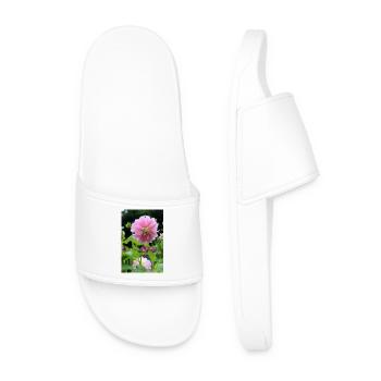 Dahlia Pink Pink Blossom ,Flower - Men’s Pool Sliders - white - Front