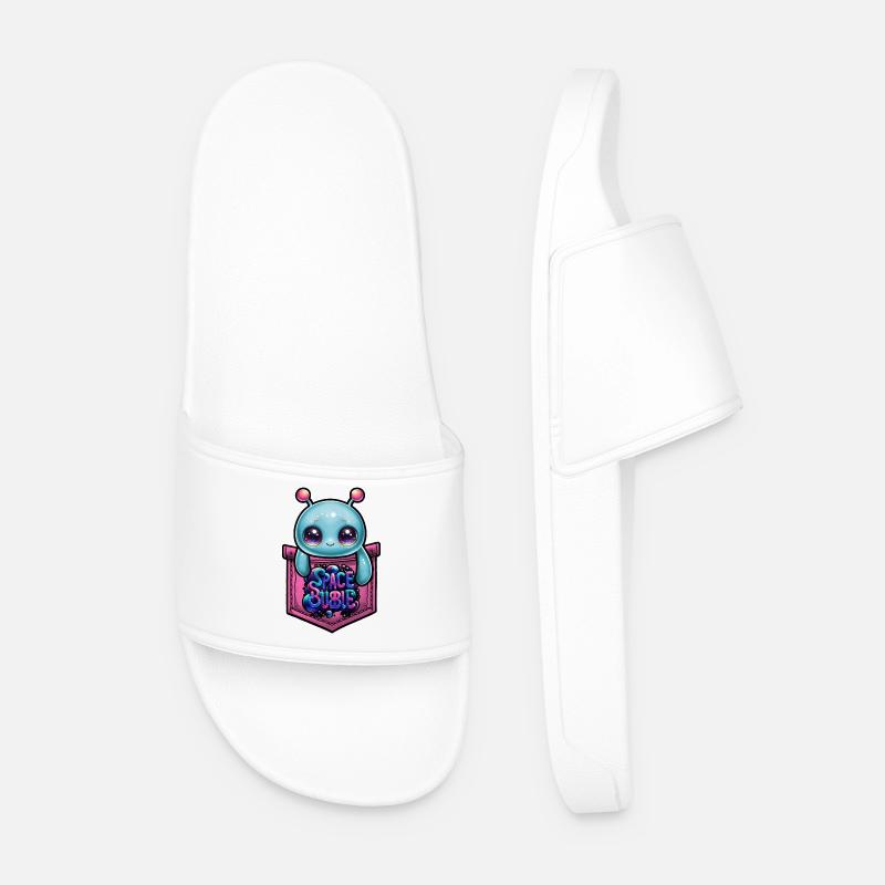 Space Bubble Pocket Kawaii - Männer Badelatschen - Weiß