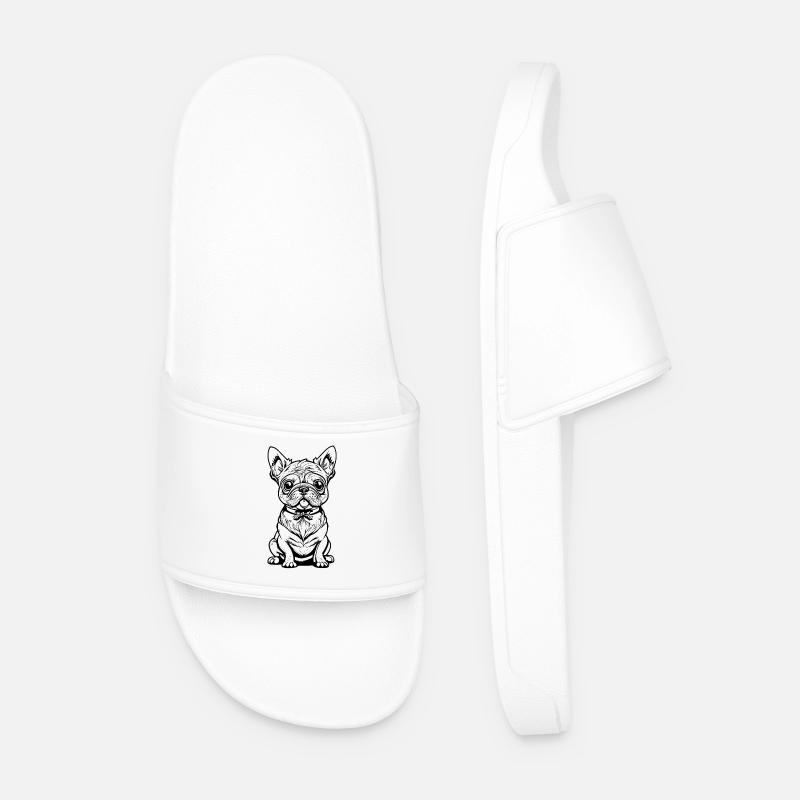 Süsser sitzender Hund - Männer Badelatschen - Weiß