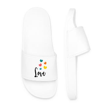 COEUR. COUPLE. JUST MARRIED. EVJF. SAINT VALENTIN. - Claquettes Homme - blanc - Devant