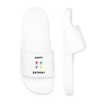 ANNIVERSAIRE. HAPPY BIRTHDAY. JOYEUX ANNIVERSAIRE. - Claquettes Homme - blanc - Devant