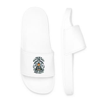 I'm on a seafood diet... I see food and I eat it! - Men’s Pool Sliders - white - Front