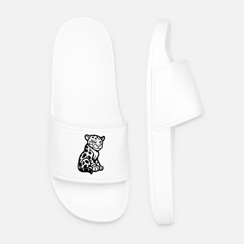 Cheetah Animal Comic - Men’s Pool Sliders - white