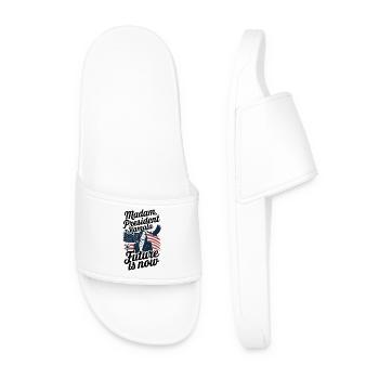 FRAU PRÄSIDENTIN KAMALA, DIE ZUKUNFT IST JETZT - Männer Badelatschen - Weiß - Vorne