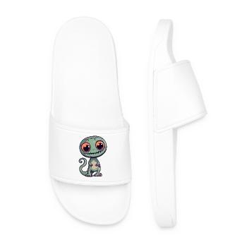 Caméléon Halloween Bande dessinée drôle - Claquettes Homme - blanc - Devant