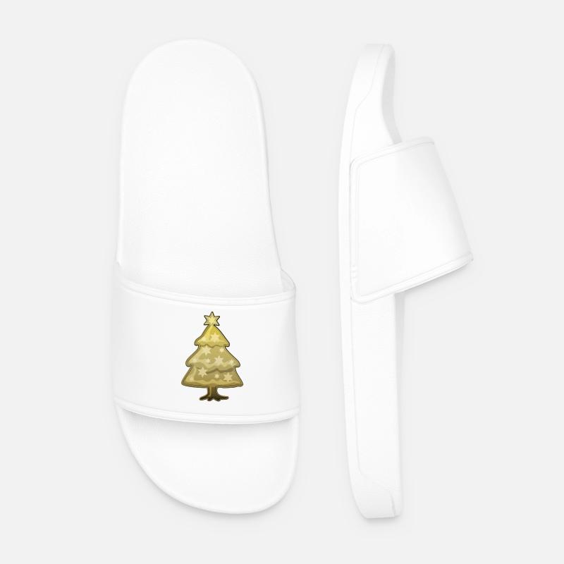 Christmas tree with star - Men’s Pool Sliders - white