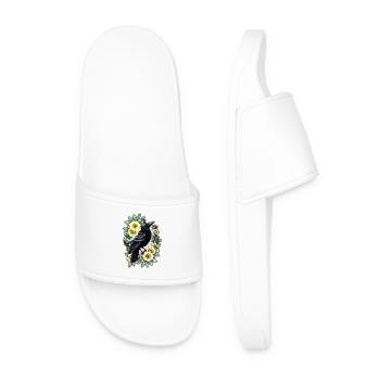The grace and elegance of the crow. - Men’s Pool Sliders - white - Front