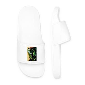Visage psychédélique vert - Claquettes Homme - blanc - Devant