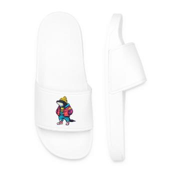 baleine drôle hiver - Claquettes Homme - blanc - Devant