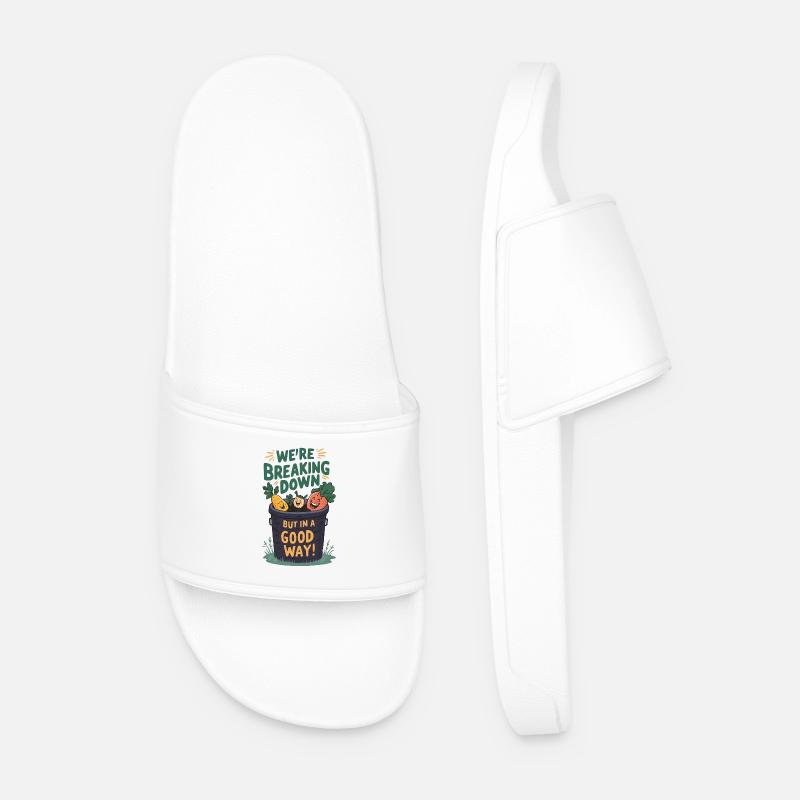 Breaking Down Compost - Men’s Pool Sliders - white