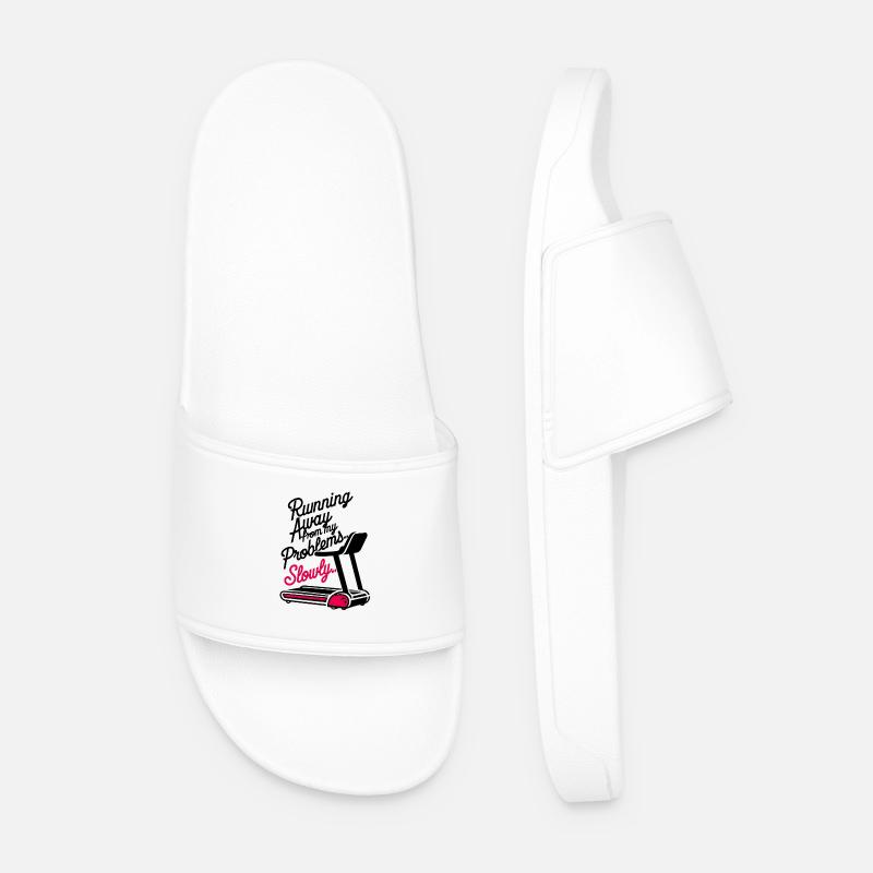 Running from Problems - Slowly - Männer Badelatschen - Weiß