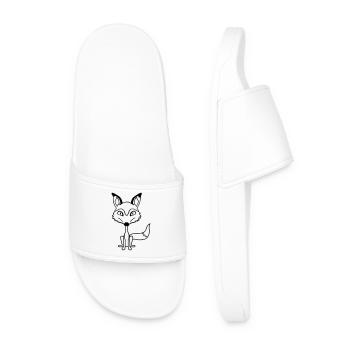 Renard Mauvais œil Dangereux Fou Animal sauvage - Claquettes Homme - blanc - Devant