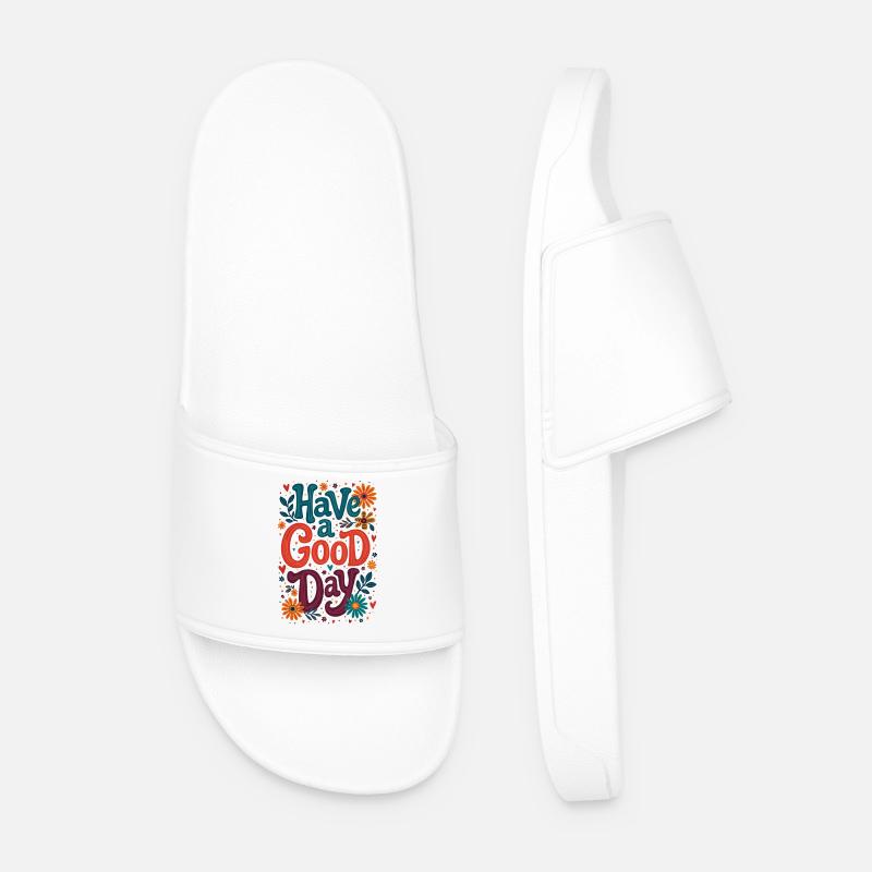 Have A Good Day - Men’s Pool Sliders - white