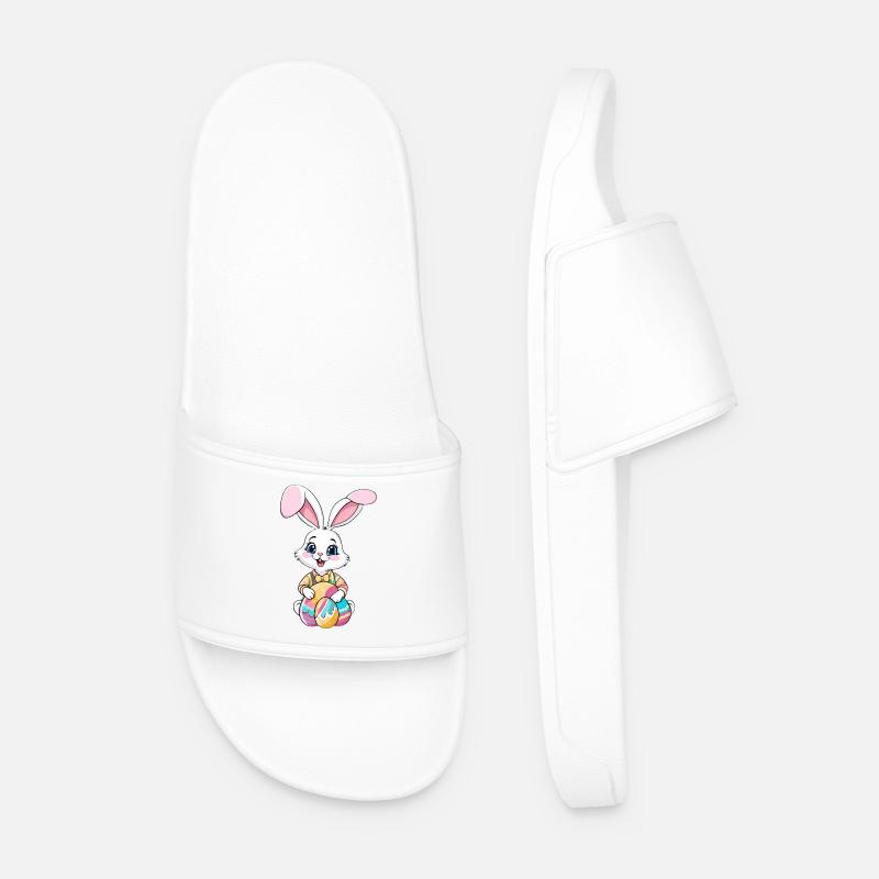 Easter bunny with Easter eggs - Men’s Pool Sliders - white