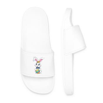Easter bunny with Easter eggs - Men’s Pool Sliders - white - Front