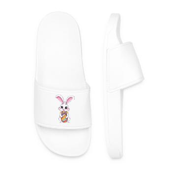 Easter bunny with Easter eggs - Men’s Pool Sliders - white - Front