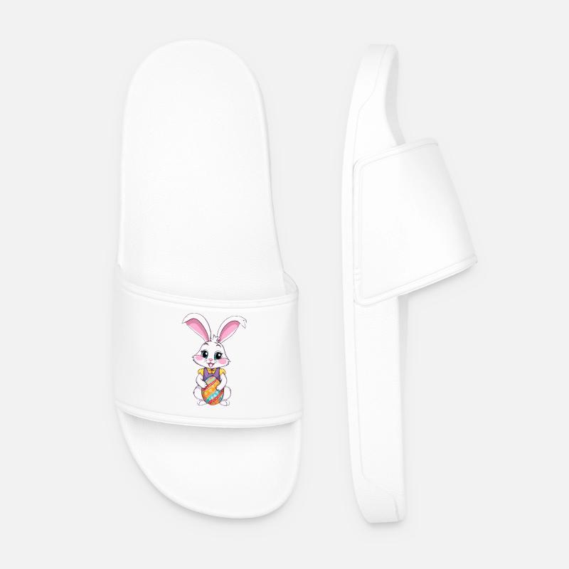 Easter bunny with Easter eggs - Men’s Pool Sliders - white