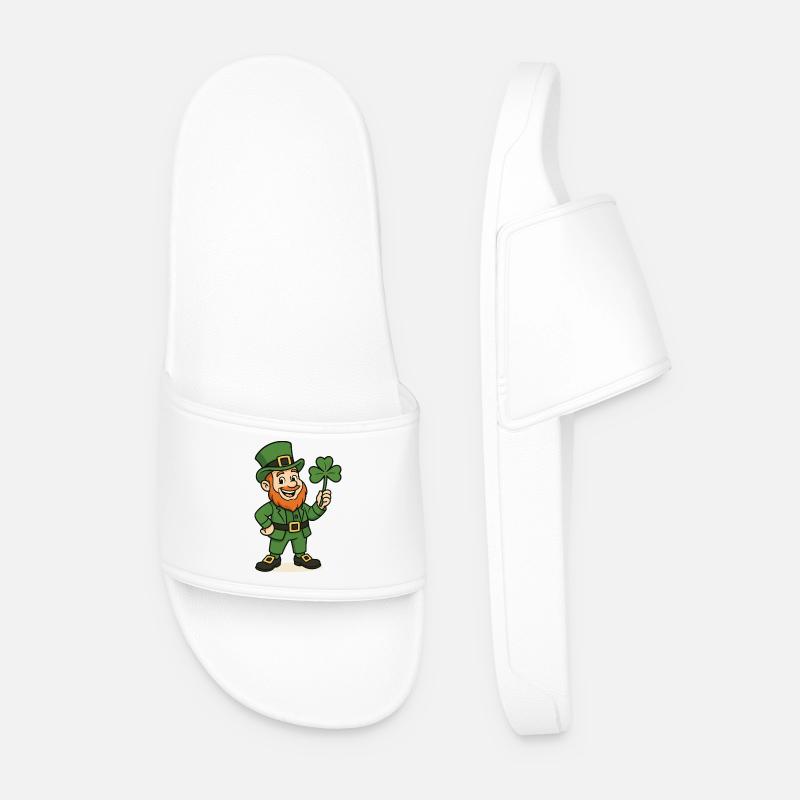 Leprechaun Kleeblatt - Männer Badelatschen - Weiß