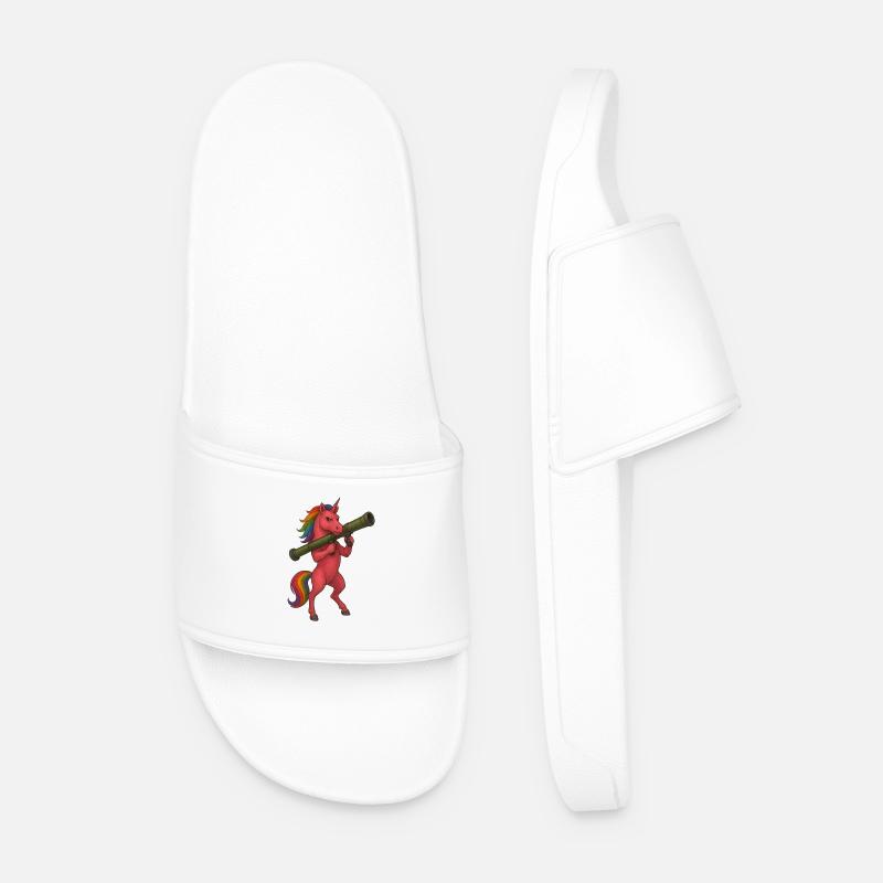 Bewaffnetes Einhorn - Männer Badelatschen - Weiß