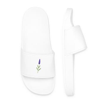 Lavender blossom – delicate natural art - Men’s Pool Sliders - white - Front