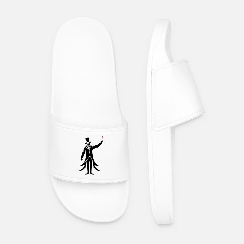 Magier Silhouette Zauberer - Männer Badelatschen - Weiß