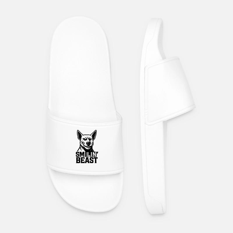 Smiling Beast - Men’s Pool Sliders - white