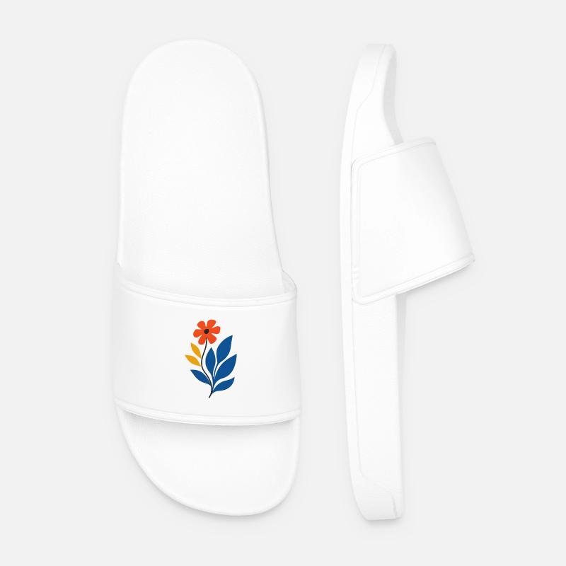 Floral power – powerful & creative - Men’s Pool Sliders - white