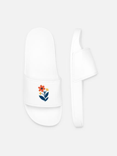 Floral shapes – fresh & colourful - Men’s Pool Sliders - white