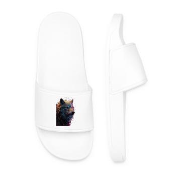 Cadeau loup tête de loup prédateur - Claquettes Homme - blanc - Devant