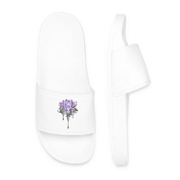 Fleur de lotus en violet avec dégradé - Claquettes Homme - blanc - Devant