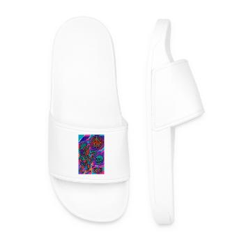 Aztec warrior and symbols - Men’s Pool Sliders - white - Front