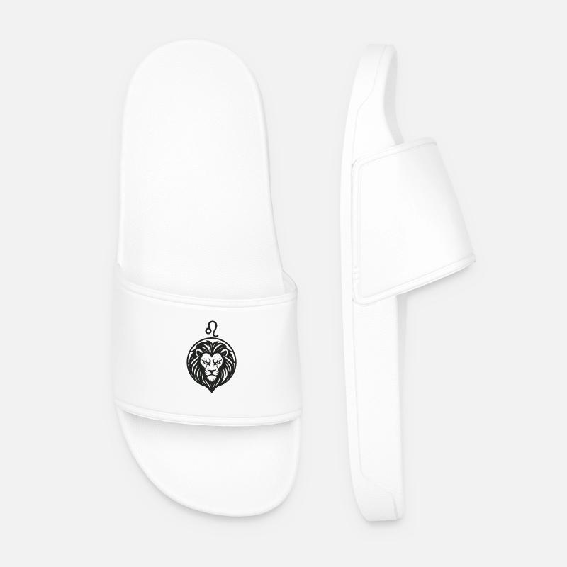 Sternzeichen Löwe - Männer Badelatschen - Weiß