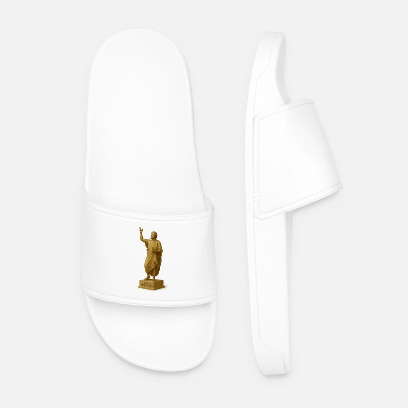 Religiöse Skulptur mit Message - Männer Badelatschen - Weiß