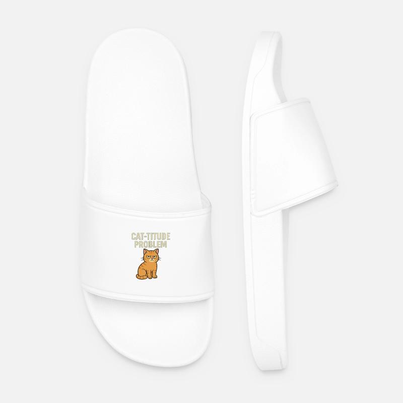 Catitude probleem Grumpy Kat Meme - Claquettes Homme - blanc