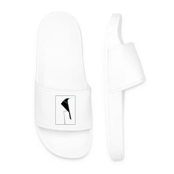 Abstract Ibis silhouette - Men’s Pool Sliders - white - Front