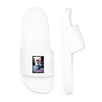 Colorful Doll Monster Character Print Doll - Men’s Pool Sliders - white - Front