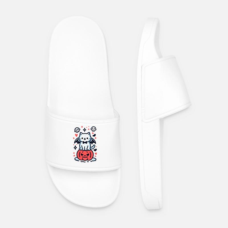 Pumpkin Cat - Männer Badelatschen - Weiß