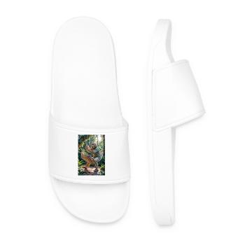 Humanoid Sloth in the Rainforest - Men’s Pool Sliders - white - Front