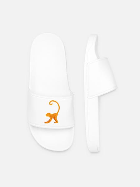 Orangutan line logo - Men’s Pool Sliders - white