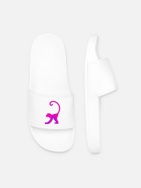 Neon Pink Monkey - Männer Badelatschen - Weiß