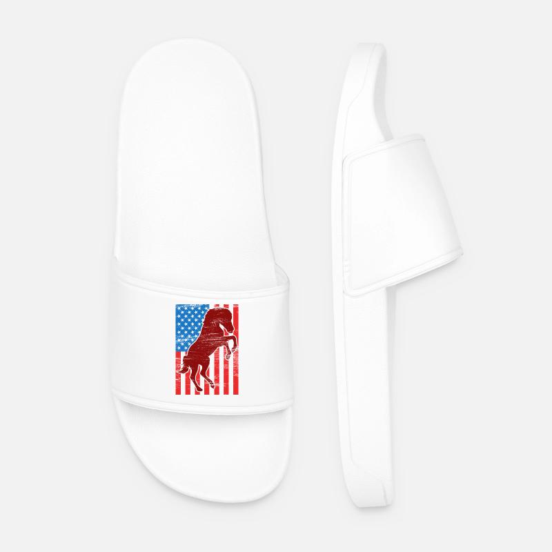 US Flagge Reiten - Männer Badelatschen - Weiß