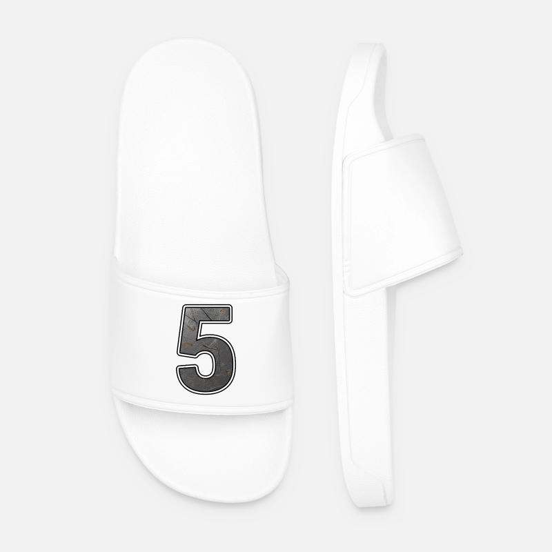 Rostiges 5 Design - Männer Badelatschen - Weiß