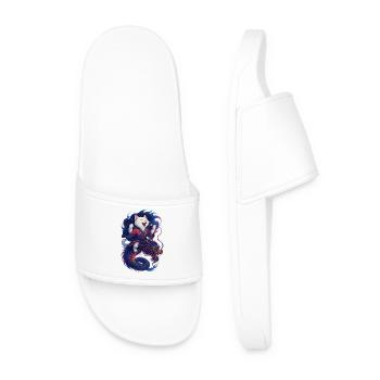 Sushi British Shorthair Cat Dragon Kimono - Men’s Pool Sliders - white - Front