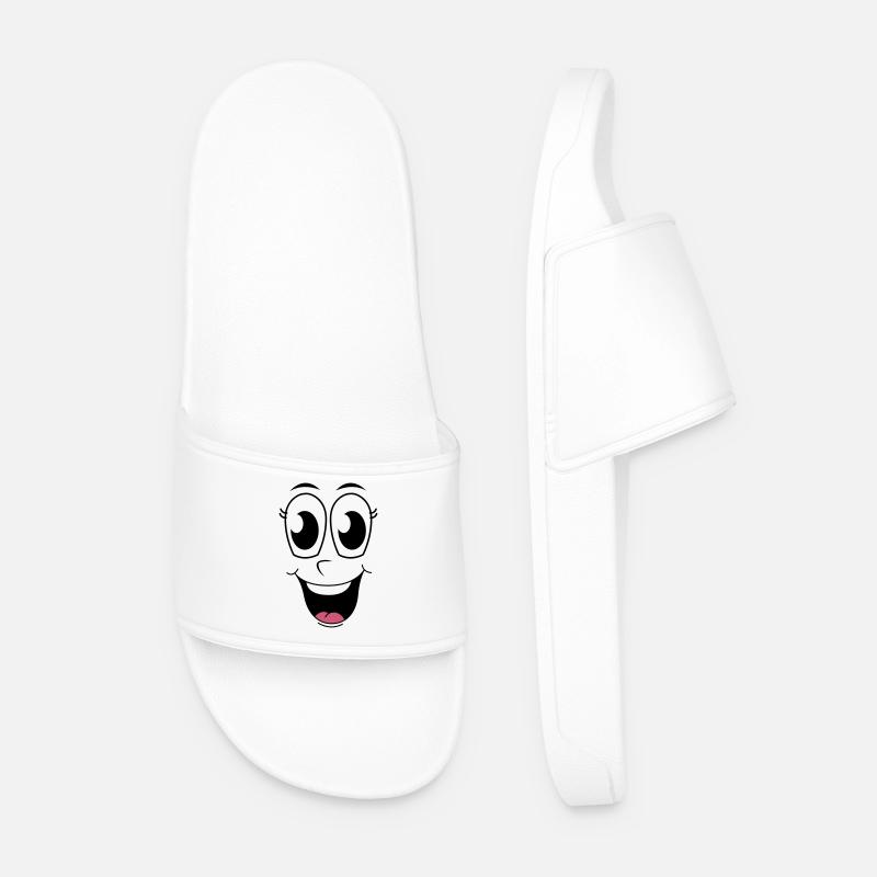 Glückliches Gesicht - Männer Badelatschen - Weiß