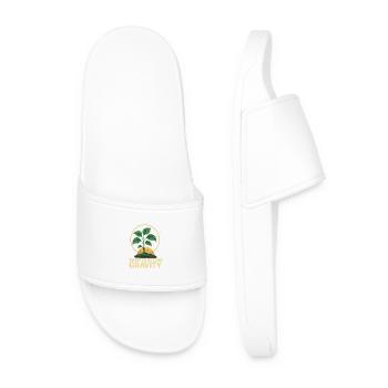 "Mystical Plant – Trendy Nature Art" - Men’s Pool Sliders - white - Front