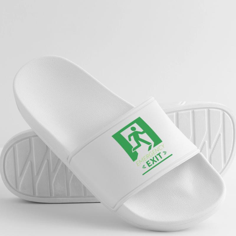 Emergency Exit Basic Green Men’s Pool Sliders