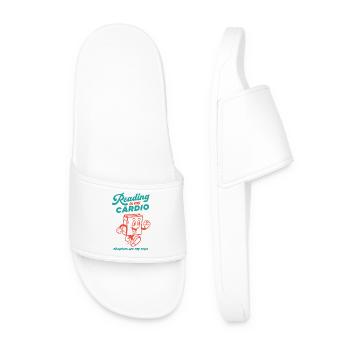 Reading is my Cardio - Men’s Pool Sliders - white - Front